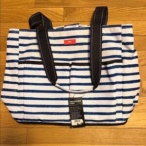 SCOUT Navy and White Striped Baby Bag with Handles NWT
